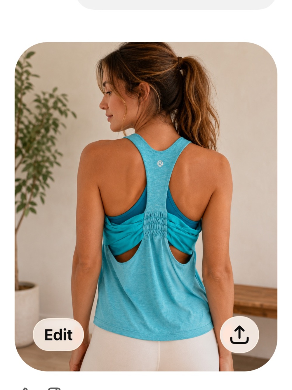 Lululemon Athletica Turquoise Racerback Tank size 10